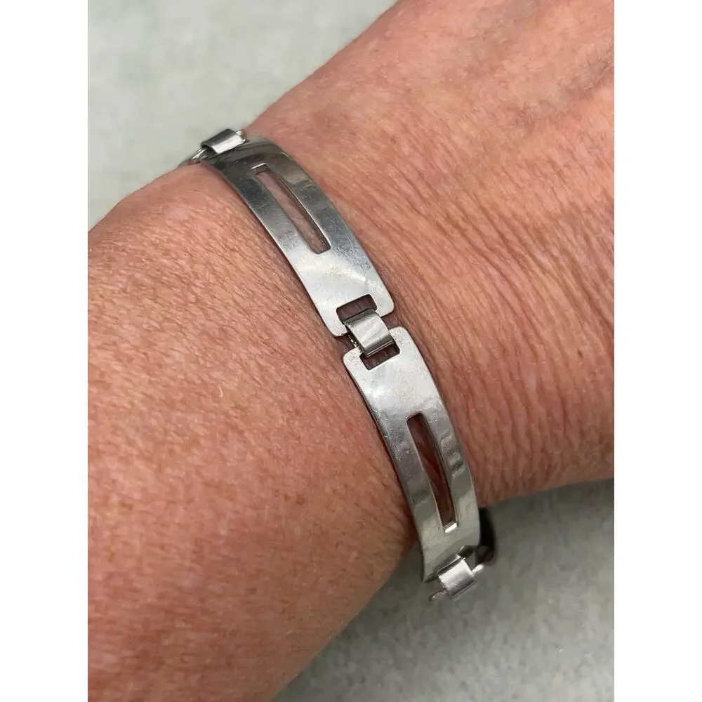 Vintage Arne Johansen Denmark 925 Sterling Modernist Bracelet 6”
